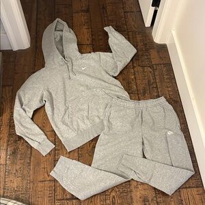 Nike Light Gray Hoodie and Joggers Set